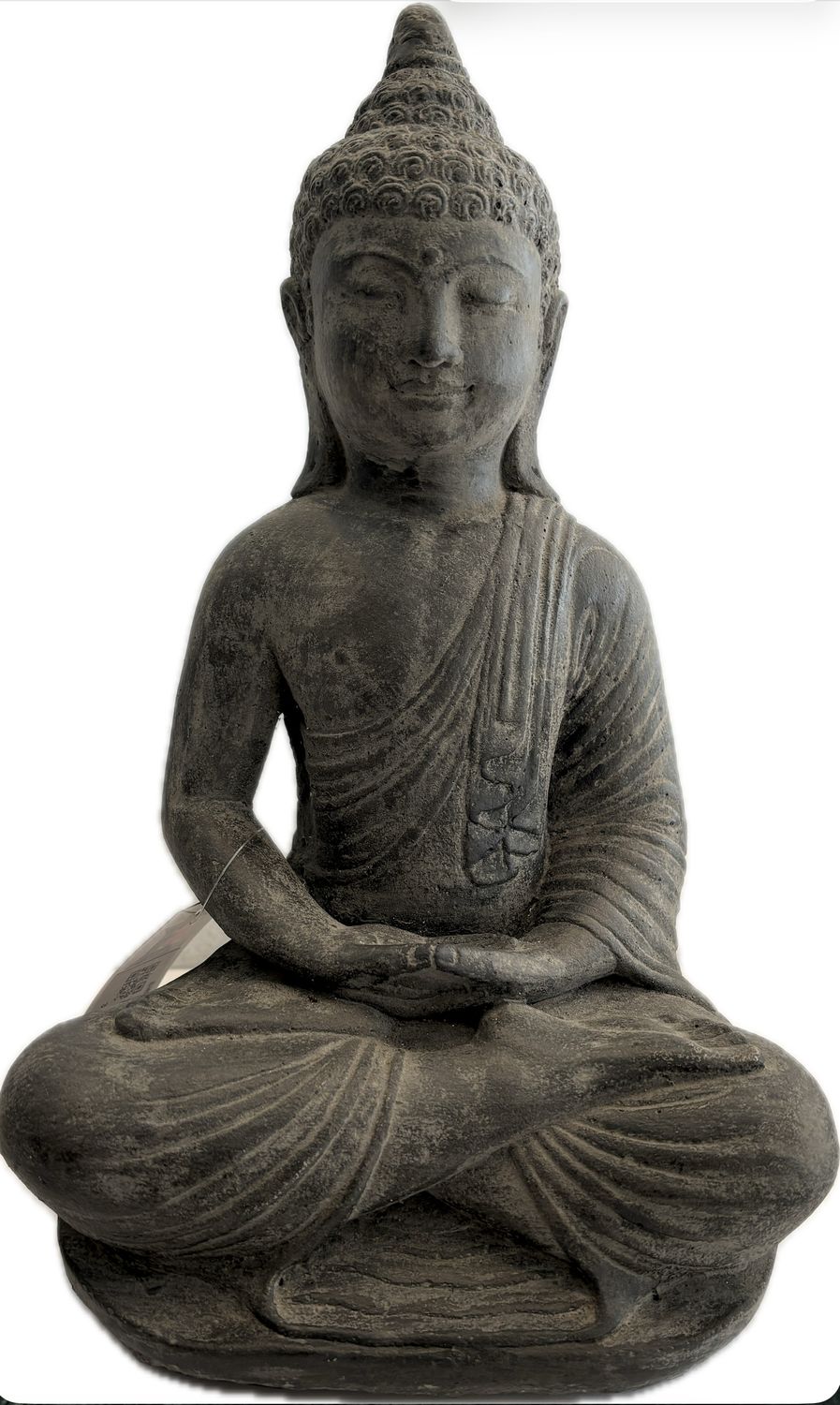 Sitting Buddha, Dk Gray Resin, 13" H