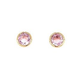 Earrings  Rose de France Amethyst (12.0 cts), 18k RG Vermeil