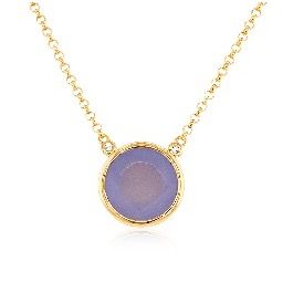 Necklace  Chalcedony 6.0 ct, 18k YG Vermeil