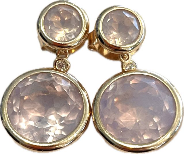 Earrings  Lilac Opal Amethyst (14.1 cts), 18k RG Vermeil