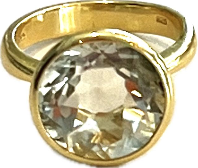 Ring Sz 6.5 Praziolite 6.0 18k yg Vermeil
