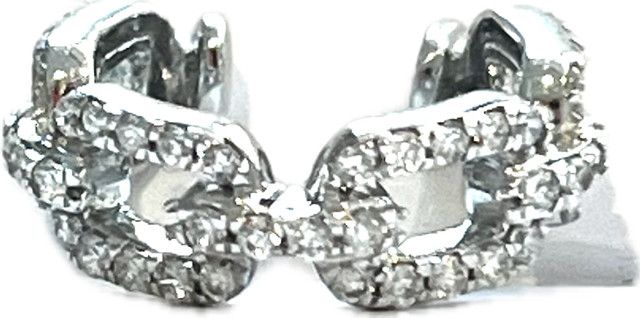 Ear Cuff, 18K WG Chain Link Pave Diamonds .27