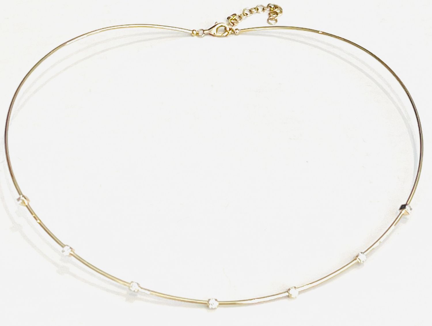 Necklace Collar 14KYG w/ 7RDDW.36, 7.00G