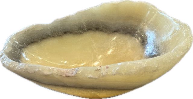 Bowl, Onyx Zebra, Polished 8"L x 6"D