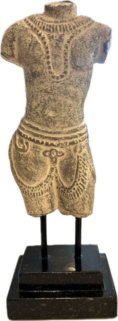 SOLD Torso On Stand Cement (w) 4″ x (d) 3″ x (h) 11″