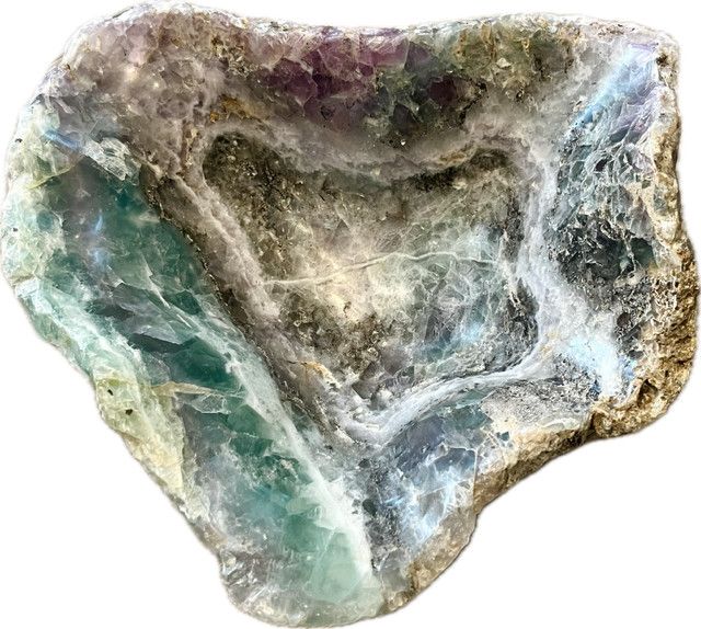 Bowl Organic Shape Fluorite Mineral 12"L x 10"W