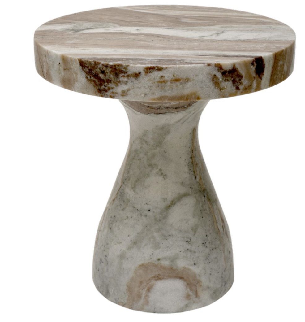 Side Table Round Top Marble 15x15 x16H