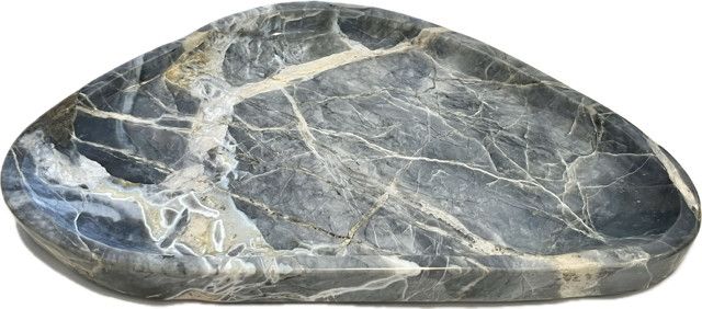 Plate Tray Jasper Swirl Teardrop Organic Shape 14"L x 8"W