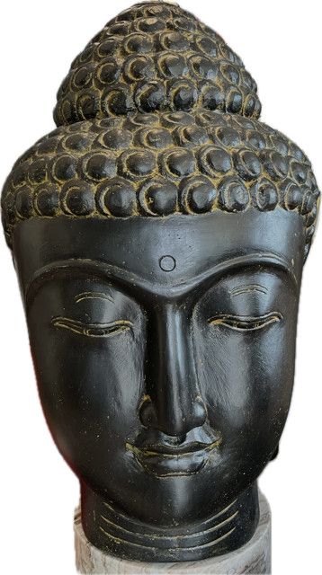 Buddha Head 39"H x 24"W Indonesia Floor-Sized, Cement over Fiberglass