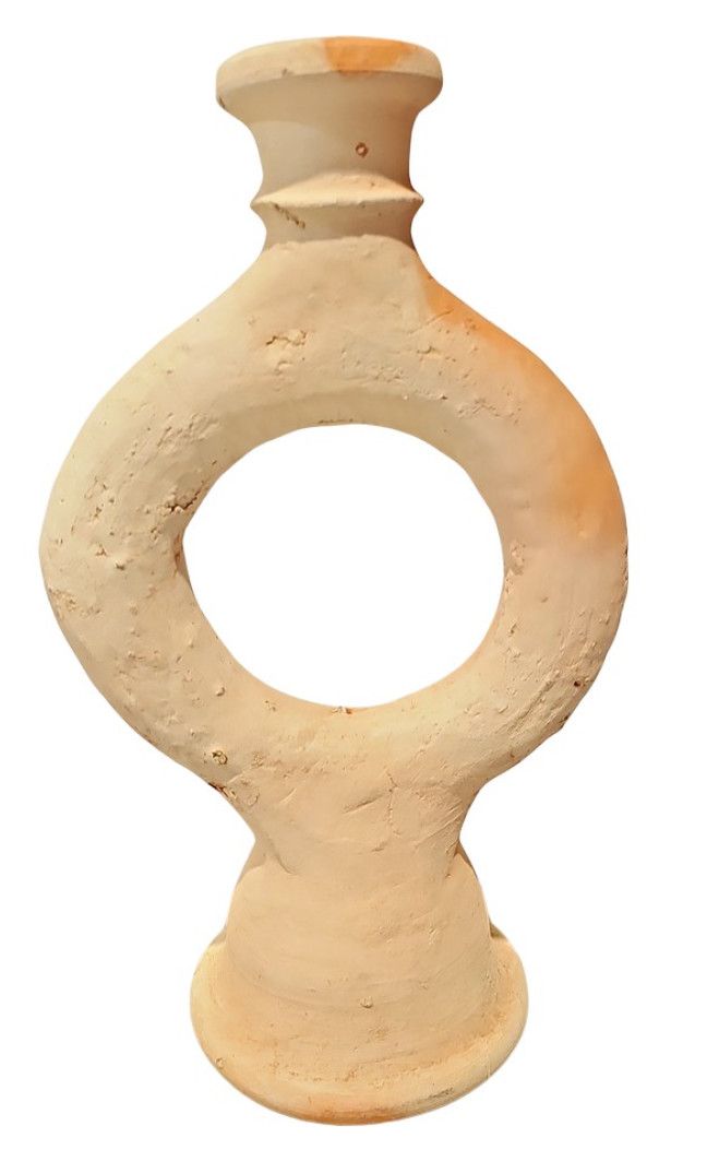 SOLD Tamegroute Vase Circle Moroccan Terracotta 9"H x 8"W