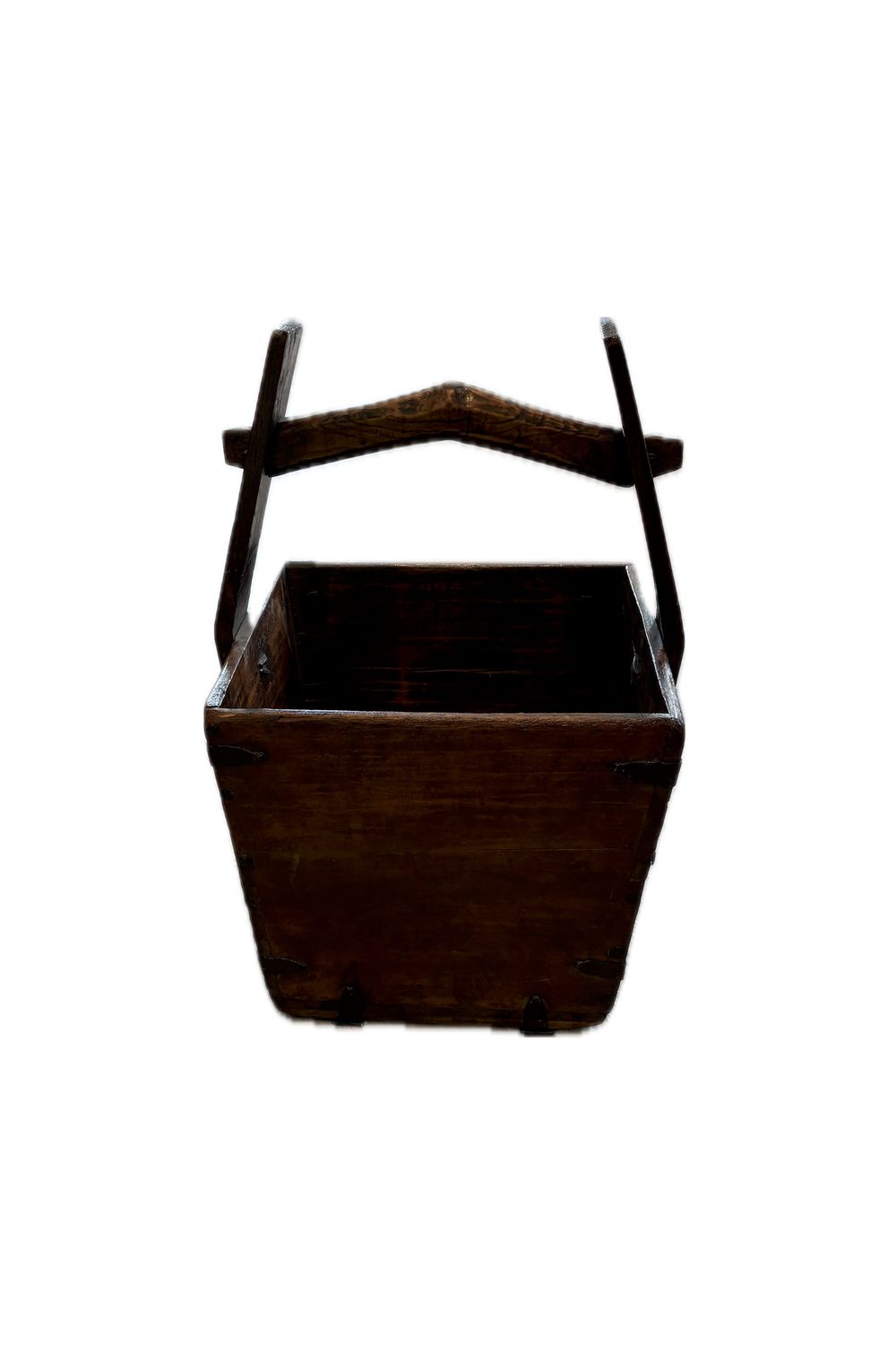 Bucket with Handle, Wood, 14" x 14" x22" H
