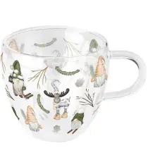 Doppelwandige Glastasse Gnom