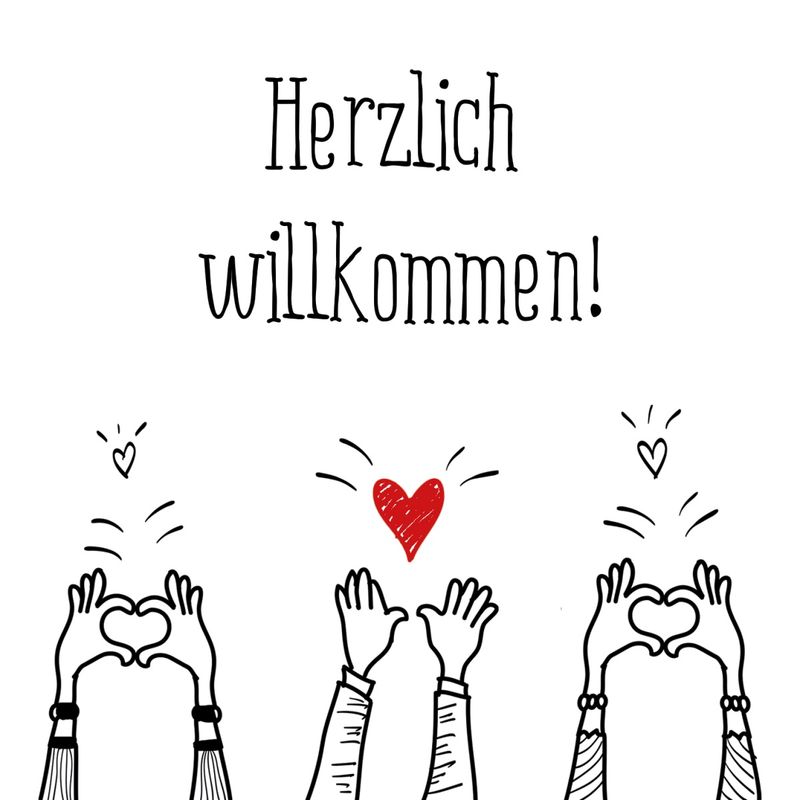 Serviette Herzlich Willkommen 25x25cm