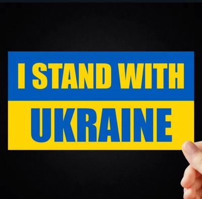 I stand with Ukraine flag sticker