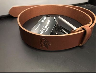 Brown Leather Belt w/knight head