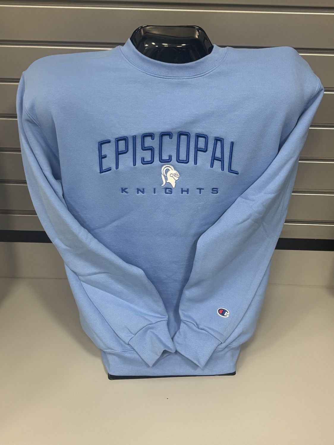 Champion Powerblend Fleece Crew Arch, Color: Light Blue, Size: S