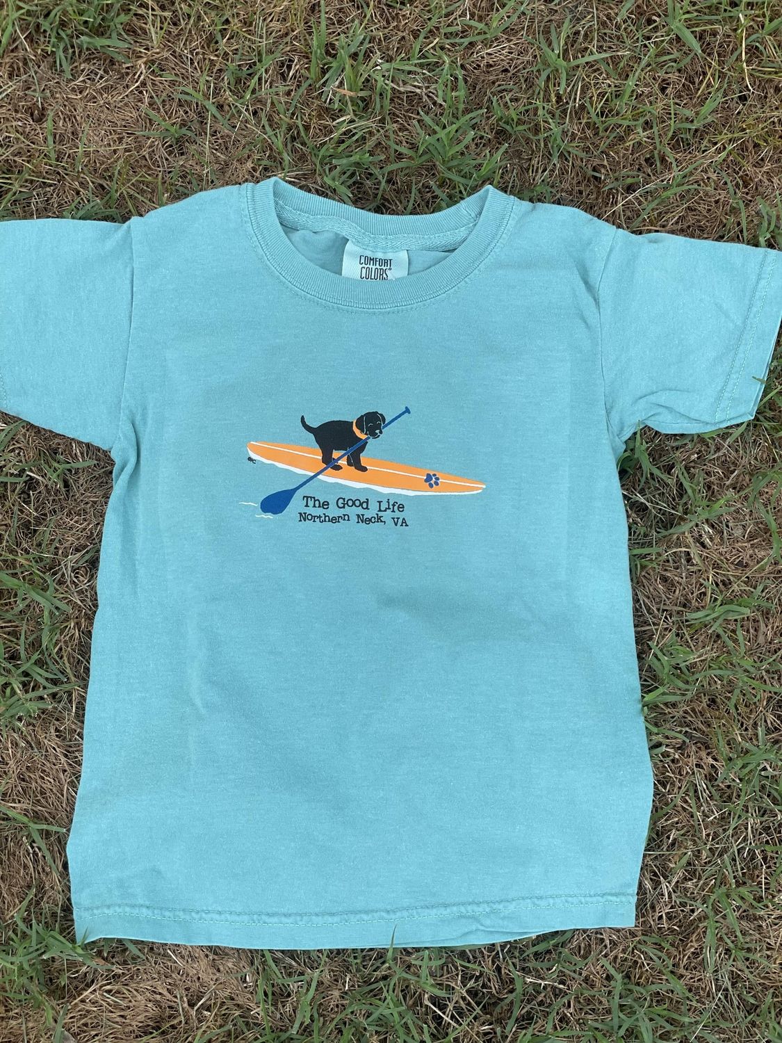 Yth NNK Paddleboard Puppy S/S Tee, Color: Island Reef, Size: Y-XS
