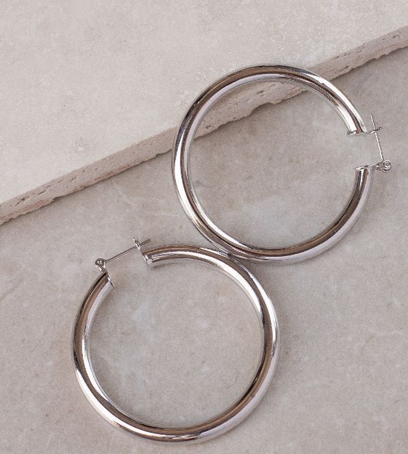 Amalfi Tube Hoops, Color: Silver