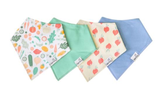 Bandana Bib Set (4Pk), Attribute: Veggies