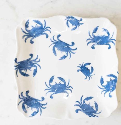 Watercolor Crab Serving Platter