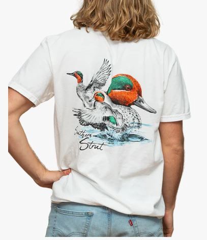 Duck Sketch S/S Tee, Color: White, Size: Small