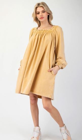 Mineral Washed Terry Knit Dress