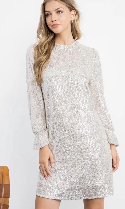 Sequin L/S Dress