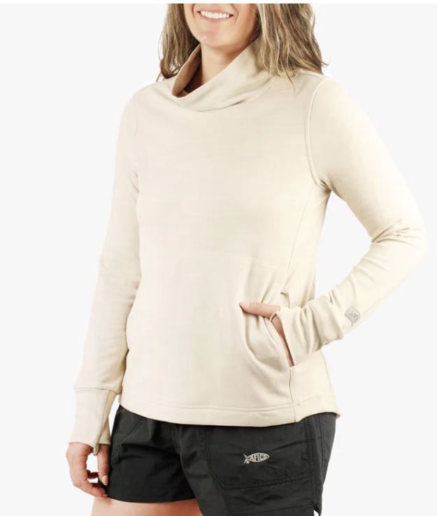 Coastal Lyr Funnel Neck Pullover, Color: Pelican Heather, Size: Small