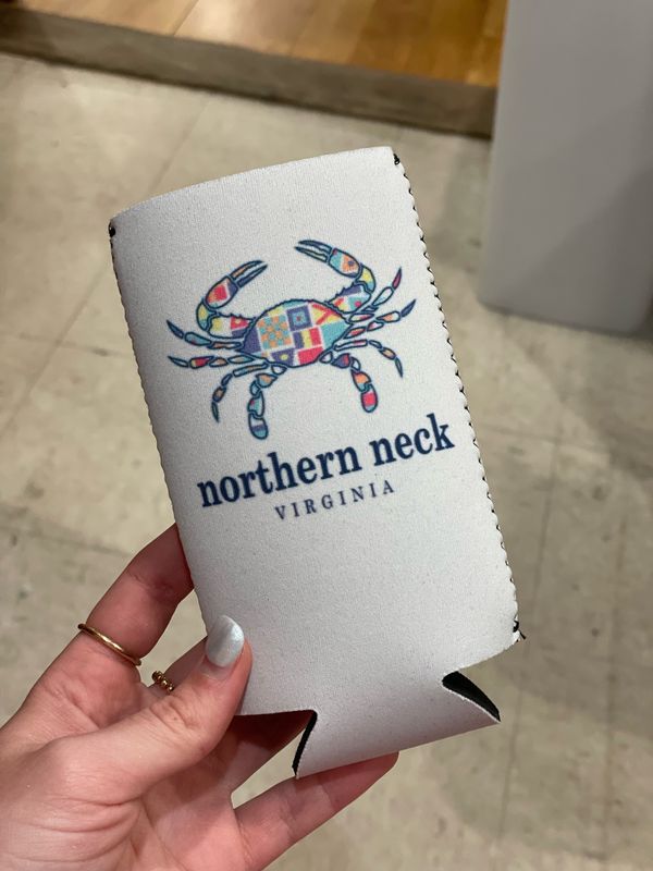 Nautical Flag Crab Slim Can Coozie