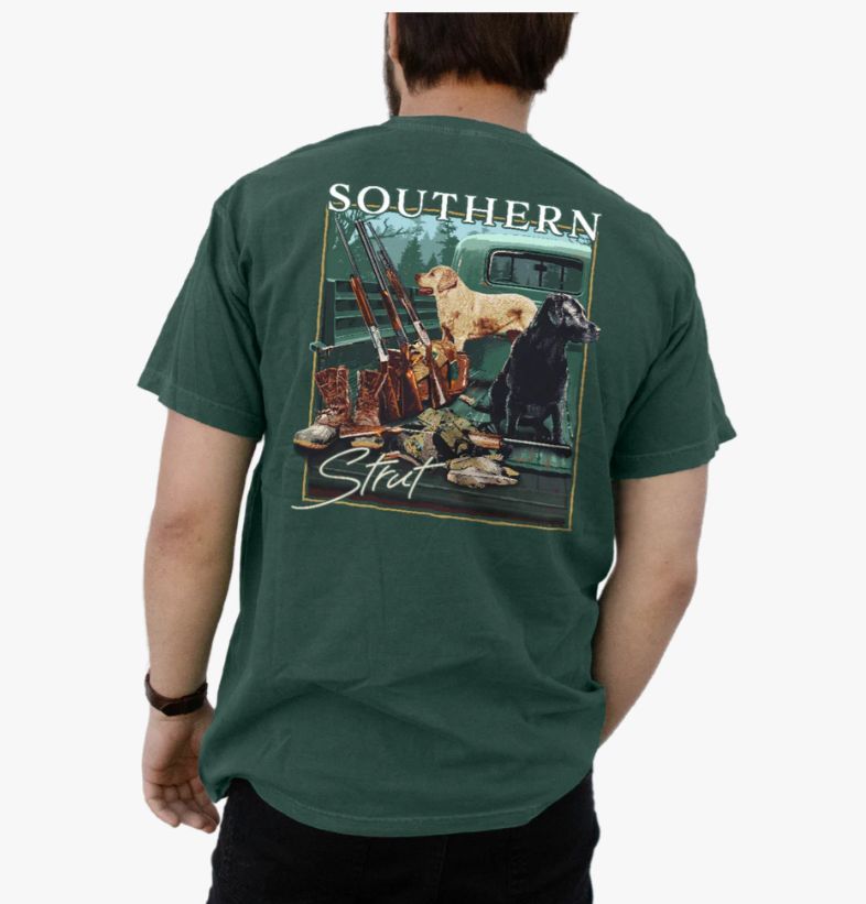 Duck Hunting Truck S/S Tee, Size: Small, Color: Emerald