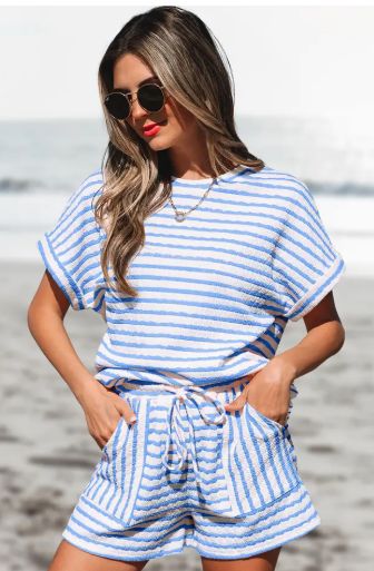 Stripe Top &amp; Short Set