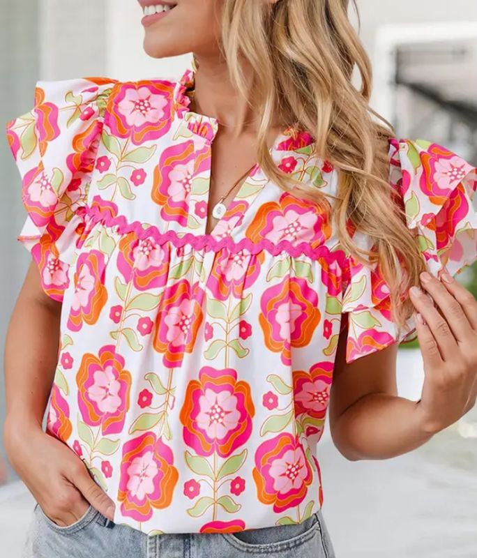 Floral Ric Rac Blouse