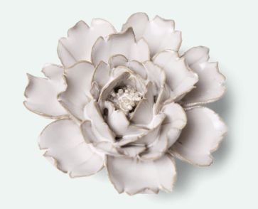 Coastal Ceramic Flower Rose, Color: Ivory