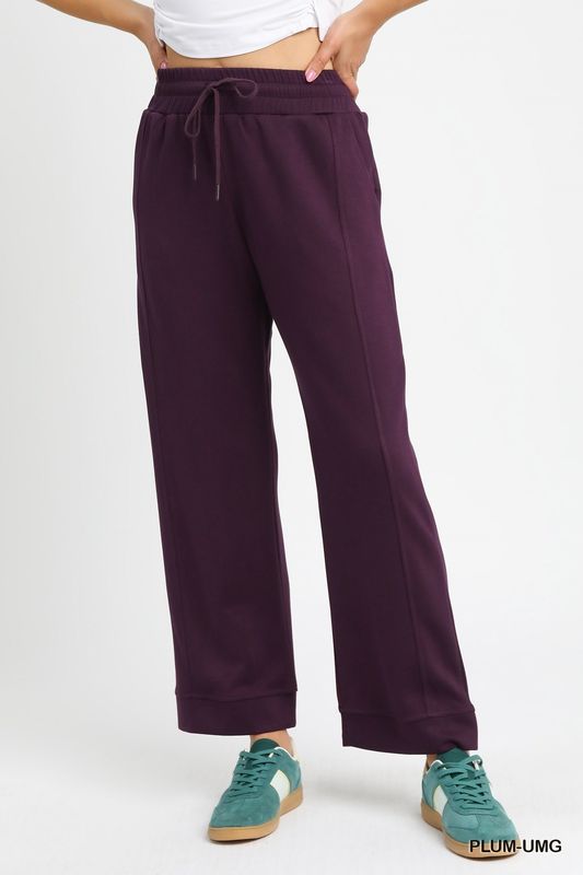 Knit Drawstring Straight Leg Pants
