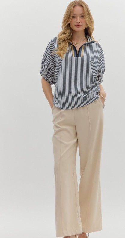 Stripe Dolman Top, Color: Navy, Size: Small