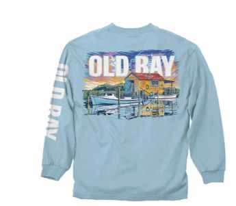 OB Crab Shack L/S, Color: Chambray, Size: Small