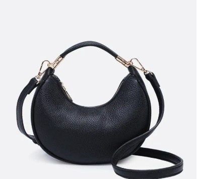 Baghdad Half Moon Crossbody, Color: Black