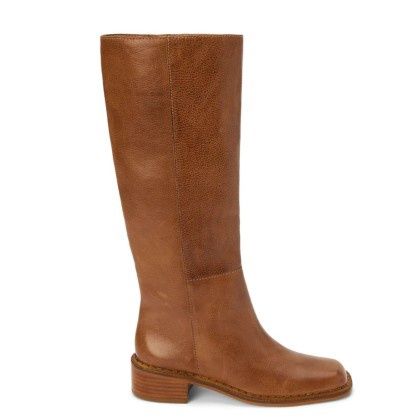 Square Toe Knee High Boot, Color: Caramel, Size: 6M