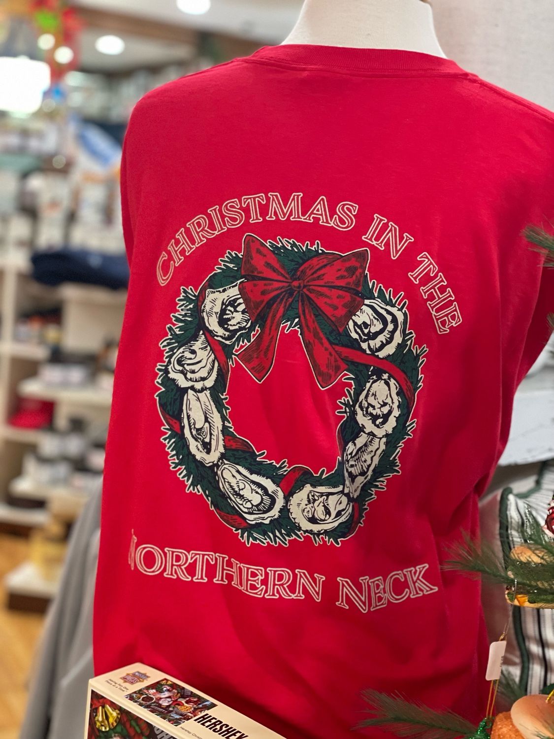 NNK Oyster Wreath L/S, Color: Red, Size: Small