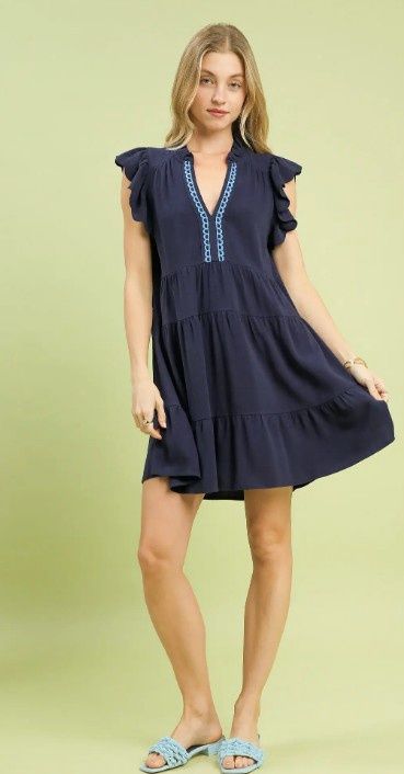 Linen Tiered Baby Doll Dress