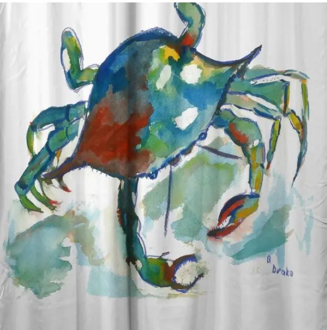 Shower Curtain, Color: Betsy's Crab