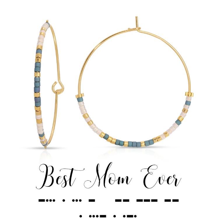 Morse Code Earring, Style: Best Mom Ever