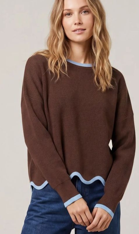 Scallop Hem L/S Sweater