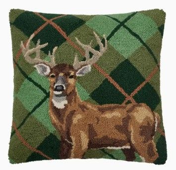 Deer Plaid Hook Pillow
