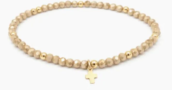 Luxe Cross Bracelet, Color: Champagne