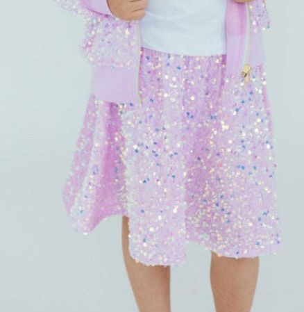 Velvet Sequin Twirl Skort, Color: Light Blue, Size: 4T