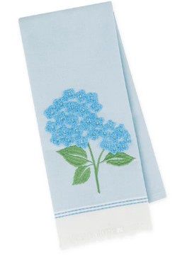 Embellished Dishtowel, Color: Hydrangea Bloom