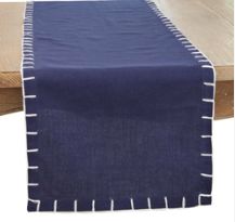 Chunky Whip Stitch Runner, Color: Navy, Size: 16x72