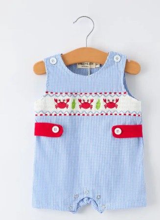 Crab Smocked Romper
