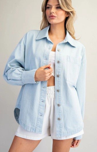 Button Down Denim Jacket, Size: Small
